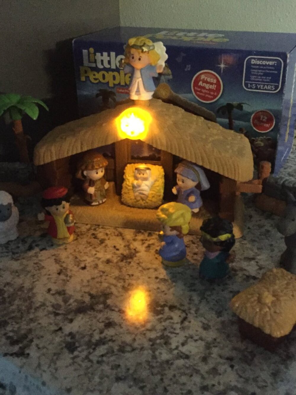 FISHER-PRICE LITTLE PEOPLE Deluxe Christmas Story NATIVITY COMPLETE Works W/box